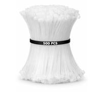 PARENCE. Set of 500 Cable Ties 100mm x 2.5mm - 500 Serflexes White - Plastic Cable Ties - Electrical Wire Organization DIY Home - Pack of 500