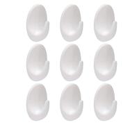 PARENCE. - Set of 9 White self-Adhesive Wall Hooks - Multifunctional Wall Hanger, Kitchen Utensils, Tea Towels - 2.5 cm