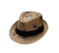 Parent Child Child Beach Wind Travel Tree Printing Paper Straw Jazz Hat Seaside Sun Hat Outdoor Work Hat Cloche Hats Summer Ladies Summer Hats and Caps Beach Hat Girl Khaki