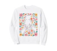 Parent Child Holding Hands Floral Line Art Sweatshirt