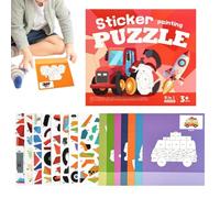 Parent-Child Interactive Learning Sticker Colouring Book | Activity Book Puzzle Stickers for Boys, Girls, Car, Meeting,