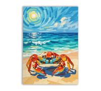 Parent-Child Jigsaw Puzzle 1000 Piece Stained Glass Crab in The Ocean Puzzle Lover's Gift Suitable for Home Decoration Holiday Decoration