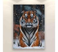 Parent-Child Jigsaw Puzzle 1000 Piece Tiger Colorful Cultural Challenge Art Puzzle Holiday Christmas New Year Decoration