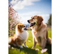 Parent-Child Jigsaw Puzzle 500 Piece Love at First Bark Two Dogs Meet Their Match Funny Adventure Home Decor