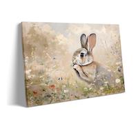 Parent-Child Puzzle 1000 Pieces Easter Grass Cute Rabbit Frame Spring Rabbit Animal Easter Gift for Friends and Family
