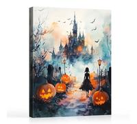Parent-Child Puzzle 1000 Pieces Halloween Haunted House and Spooky Pumpkins
