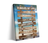 Parent-Child Puzzle 500 Pieces Inspirational 7 Rules for Life Motivational Wooden Sign Positive Things for Beach Classroom