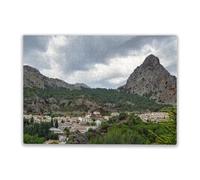 Parent-Child Puzzle 500 Pieces Mountain,House,Church,Cloud,Cloudy for Players Who Like to Challenge The Difficult and Unlock More Complex Patterns in Hd
