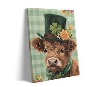 Parent-Child Puzzle 500 Pieces St. Patrick's Day Cow with Shamrock Hat St. Patrick's Day Farmhouse Style Cow with Luck on It