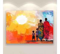 Parent-Child Puzzle 500 Pieces Two Ladies Stand in The Front Holding The Children's Hands Holiday Fun and Modern Summer Home Decor
