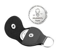 Parent Decision Coin, Mum Dad Decision Coin, Double-Sided Stainless Steel Decision Coin, Pocket Hug Coin with Leather Keyring, Inspirational Keepsake for the with, Single Attribute, see
