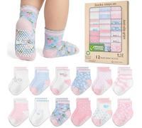 Parent - infancie Baby Socks with Grippers (6-12 Months, Pink)