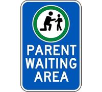 Parent Waiting Area Parking School Student Drop Off Warning Metal Sign Tin Signs Aluminum for Outdoors Use Yard Farm Fence Home Wall Decor 8x12 inch