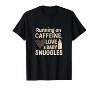 Parenting Humor Coffee Baby Heart Pregnancy Reveal novelty T-Shirt