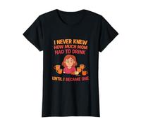 Parenting Humor Mom Coffee Cartoon Pregnancy Reveal T-Shirt