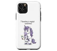 Parenting Is Magical Sometimes Funny Tired Unicorn Design Case for iPhone 11 Pro