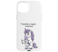 Parenting Is Magical Sometimes Funny Tired Unicorn Design Case for iPhone 15 Plus