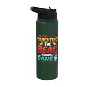 Parenting The Real Survival Game Funny Parents Stainless Steel Insulated Water Bottle