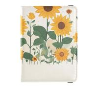 Parents' Day Beautiful Sunflower Yellow Leather decorative Passport Holders Vaccine Card Holder Cover Combo Badge ID Vaccine Card Holder Wallet Lightweight, Parents' Day Beautiful sunflower yellow,