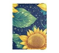 Parents' Day Beautiful Sunflower Yellow Leather Passport and Vaccine Card Wallet Combo for travel Vaccine Card Holder Cover Combo Passport Holder for women Ultra Slim, Parents' Day Beautiful sunflower