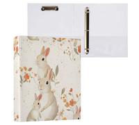 Parents Day Rabbit Family 3.8cm Notebook Binder Three Rings With Inner Pockets 1/2 Pack Various Binder Hard Cover