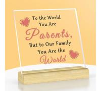 Parents Gifts Acrylic Plaque with Stand Parent Wedding Thank You Gift for Mom Dad Anniversary Keepsake for Parents Appreciation Christmas Valentine's Day Birthday Decor Mother and Father Present