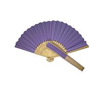 Parev Light Purple Paper Foldable Hand Held Bamboo Wooden Fan
