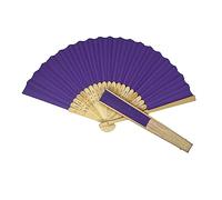 Parev Purple Paper Foldable Hand Held Bamboo Wooden Fan