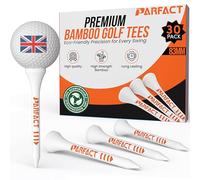 ParFact Golf Tees Wooden | Pack of 30 | Durable Biodegradable Bamboo 83mm Size with Height Markings | Eco-Friendly for Beginners & Pros (WHITE)