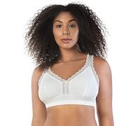 Parfait Dalis P5641 Women's Full Busted and Curvy Wire Free Bralette-Pearl White-40GG