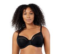 Parfait Shea P6062 Women's Full Bust Mesh Plunge Unlined Wired Bra-Black-30FF