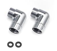 PARFCO 2 Pieces Shower Head Adapter, G1/2 90 Degree Shower Arm Adapter, Brass, with Spin Shower Adapter, with Gasket, for Shower Arms, Shower Heads and Hoses