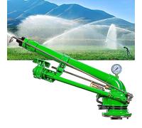 PARFCO Impulse Impact Sprinkler with Pressure Gauge, 2" Agricultural Turbine Vortex Rod Water Sprayer, 28-57m Water Range, 360° Rotary Watering Sprinklers for Farm Lawn Garden Irrigation