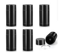 Parfumlism 10 Pack Round Empty Deodorant Containers Plastic Twist-up Deodorant Bottles Refillable Lip Balm Tubes for DIY Deodorant Lip balm Lipstick Easy to Fill (30ml,Black)