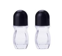 Parfumlism 2Pcs Thick Glass Roll On Bottles,Balms Thin Waist Style Deodorant Roller Bottles for Essential Oils,DIY Travel Empty Cosmetic Cream Container with Plastic Roller Ball (30ml)