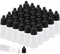 Parfumlism Depotting Makeup Containers 15ml Plastic Dropper Bottles - 50pcs Black Cap Leakproof Bottles for Facial Oils, Eye Drops, Craft Paints