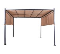 Gazebo LED PARGA Metal 310 cm 310 cm Brown