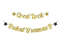 Pargleev Good Luck B what U wanna B Glitter Banner 2025 Graduation Congratulations Party Decorations with Star Gold