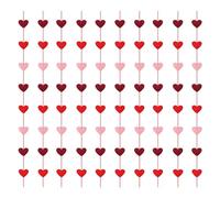 Pargleev Valentines Decorations - 80 PCS Red Pink Claret Felt Garland Hanging String Hearts - NO DIY - Valentine Decorations for Home Office Wedding Anniversary Birthday Party Pre-assembled