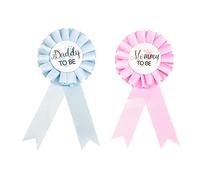 Parieo 2 Pieces Daddy to be and Mom to be Tinplate Badge Pin Baby Shower Button Gender Reveals Party Gifts