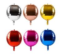 Parieo 6 Pack 22 Inch 4D Large Sphere Foil Balloons Round Balloons Inflatable Metallic Balloons for Wedding Birthday Party Baby Shower Holiday Decoration (6 Colors)