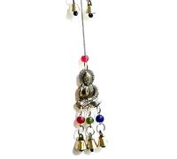 PARIJAT HANDICRAFT Brass Decorative String of Metal and Beads Vintage Indian Style Wall Hanging Bells (Buddha)