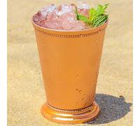 PARIJAT HANDICRAFT Copper tumbler - 100% pure copper tumbler for moscow mules beautifully handcrafted Capacity 12 Ounce handmade embossed mint julep cup.