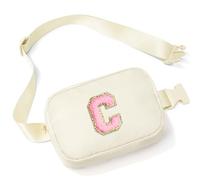 Parima Birthday Gifts for Girls - Teenage Girls Birthday Gifts for 3 4 5 6 7 8 9 10 11 12 13 Year Old Girl Kids Daughter Friends Sisters, White Small Belt Bag Waist Bag Initial C