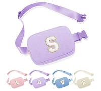 Parima Bum Bag Women Girls - Letter Bum Bag Corduroy Belt Bag Women's Small Waist Bag Personalised Gifts Birthday Gift for Girls Women Bum Bag with Letters, purple, S