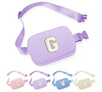 Parima Bum Bag Women Girls - Letter Bum Bag Corduroy Belt Bag Women's Small Waist Bag Personalised Gifts Birthday Gift for Girls Women Bum Bag with Letters, purple, G