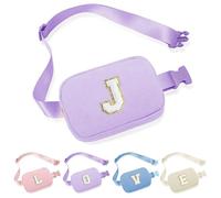 Parima Bum Bag Women Girls - Letter Bum Bag Corduroy Belt Bag Women's Small Waist Bag Personalised Gifts Birthday Gift for Girls Women Bum Bag with Letters, purple, J