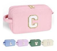 Parima Cosmetic Bag Girls - Beige Pink Cosmetic Bag Travel Cosmetic Bag Cord Bag Large Cosmetic Bags with Letters Gifts for Friends Sister Personalised Cosmetic Bag for Girls, pink, C