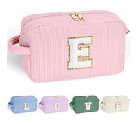 Parima Cosmetic Bag Girls - Beige Pink Cosmetic Bag Travel Cosmetic Bag Cord Bag Large Cosmetic Bags with Letters Gifts for Friends Sister Personalised Cosmetic Bag for Girls, pink, E
