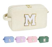 Parima Cosmetic Bag Girls - Beige Pink Cosmetic Bag Travel Cosmetic Bag Cord Bag Large Cosmetic Bags with Letters Gifts for Friends Sister Personalised Cosmetic Bag for Girls, beige, M